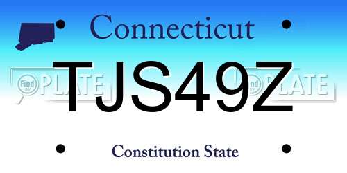 TJS49Z Connecticut License Plate