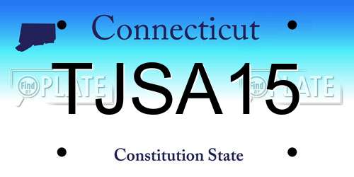 TJSA15 Connecticut License Plate