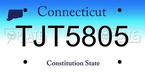 TJT5805 Connecticut License Plate