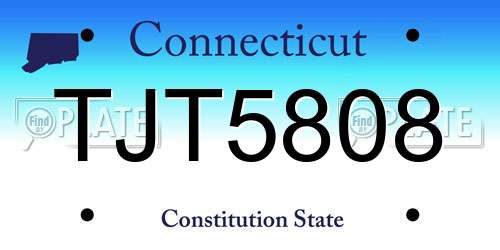 TJT5808 Connecticut License Plate