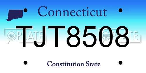 TJT8508 Connecticut License Plate