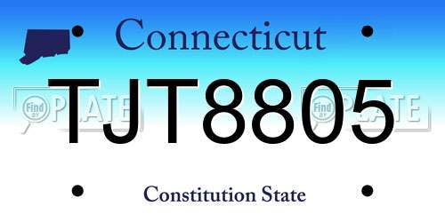 TJT8805 Connecticut License Plate