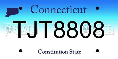 TJT8808 Connecticut License Plate