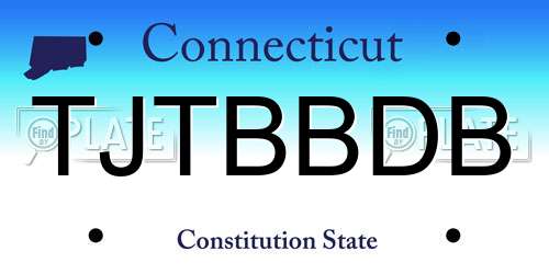 TJTBBDB Connecticut License Plate