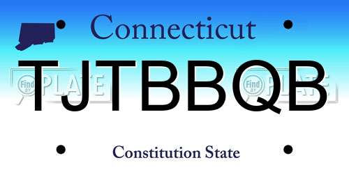 TJTBBQB Connecticut License Plate