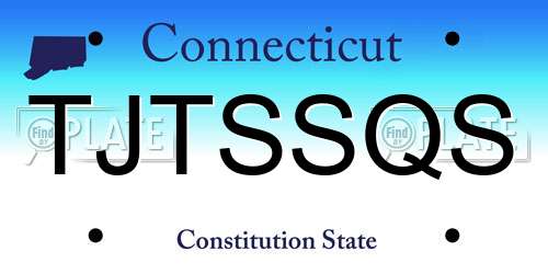 TJTSSQS Connecticut License Plate