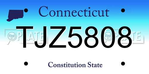 TJZ5808 Connecticut License Plate