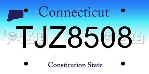 TJZ8508 Connecticut License Plate
