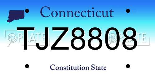 TJZ8808 Connecticut License Plate