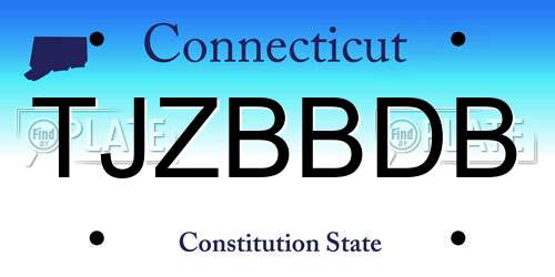 TJZBBDB Connecticut License Plate