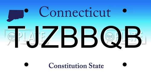 TJZBBQB Connecticut License Plate