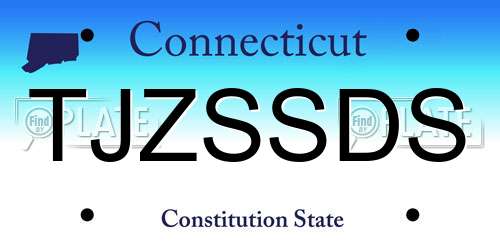 TJZSSDS Connecticut License Plate