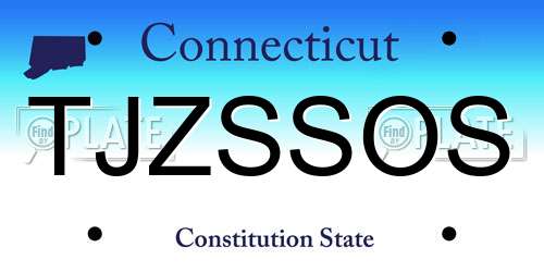 TJZSSOS Connecticut License Plate