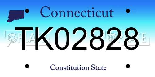 TK02828 Connecticut License Plate