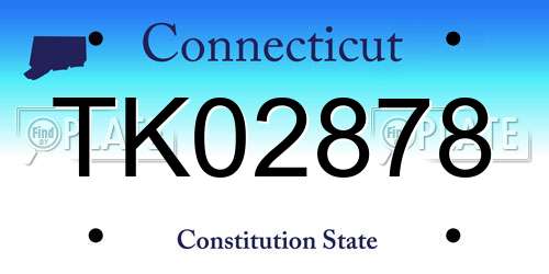 TK02878 Connecticut License Plate