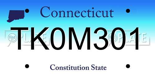 TK0M301 Connecticut License Plate