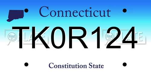 TK0R124 Connecticut License Plate