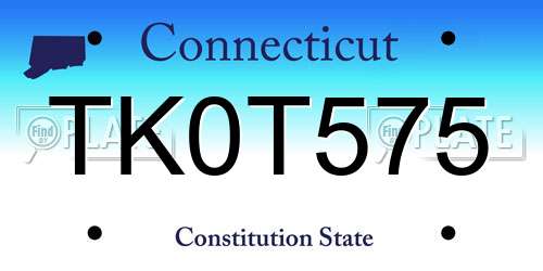 TK0T575 Connecticut License Plate
