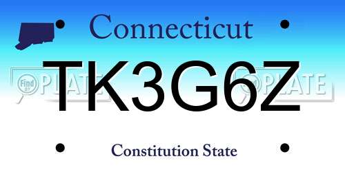TK3G6Z Connecticut License Plate