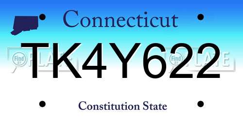 TK4Y622 Connecticut License Plate