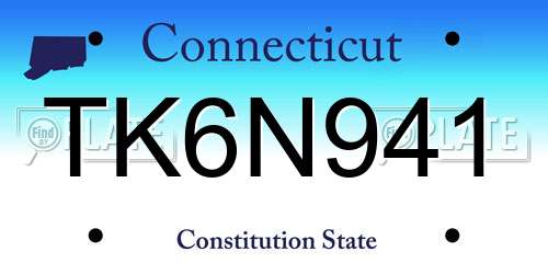 TK6N941 Connecticut License Plate