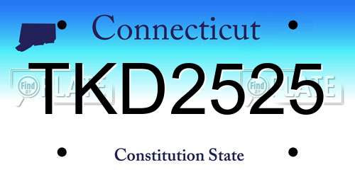 TKD2525 Connecticut License Plate