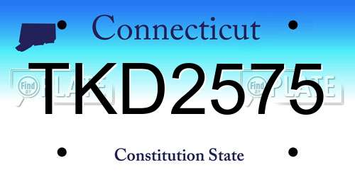 TKD2575 Connecticut License Plate