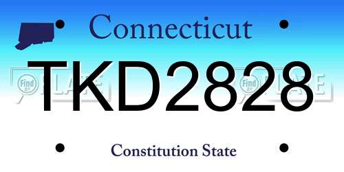 TKD2828 Connecticut License Plate