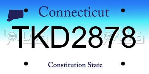 TKD2878 Connecticut License Plate