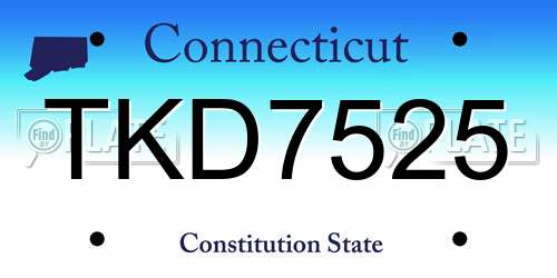 TKD7525 Connecticut License Plate
