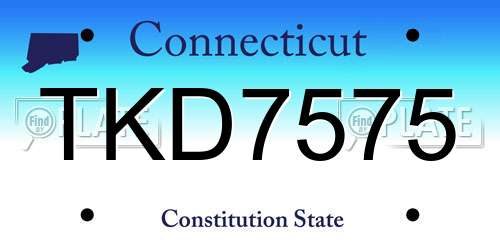 TKD7575 Connecticut License Plate