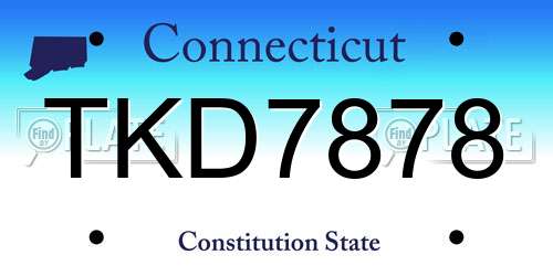 TKD7878 Connecticut License Plate