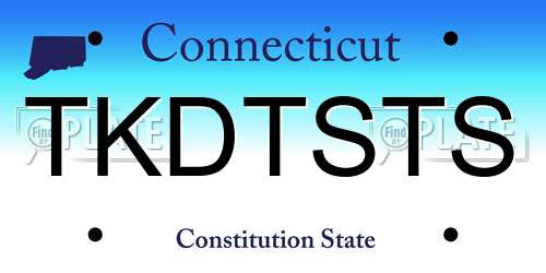 TKDTSTS Connecticut License Plate