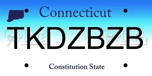 TKDZBZB Connecticut License Plate
