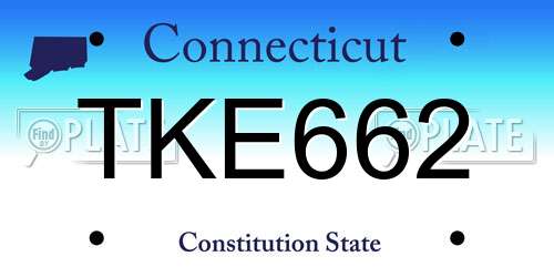 TKE662 Connecticut License Plate