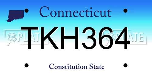TKH364 Connecticut License Plate
