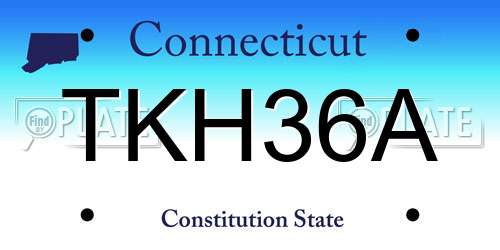 TKH36A Connecticut License Plate