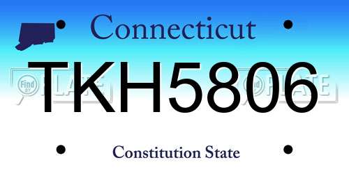 TKH5806 Connecticut License Plate
