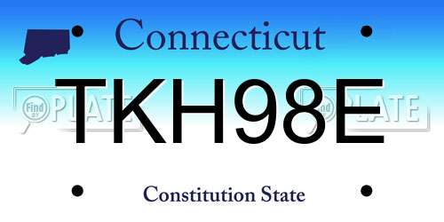 TKH98E Connecticut License Plate