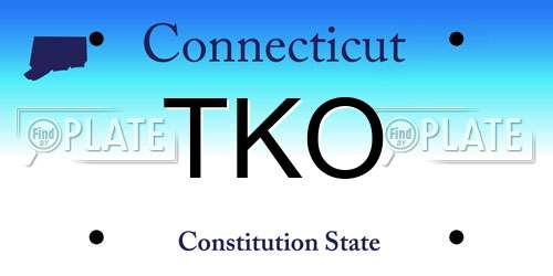 TKO Connecticut License Plate