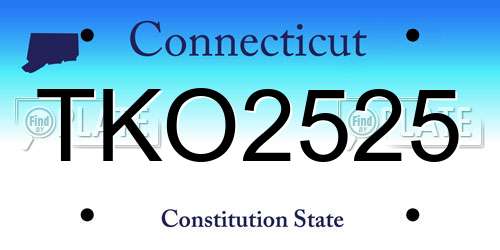 TKO2525 Connecticut License Plate