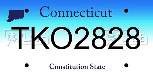 TKO2828 Connecticut License Plate