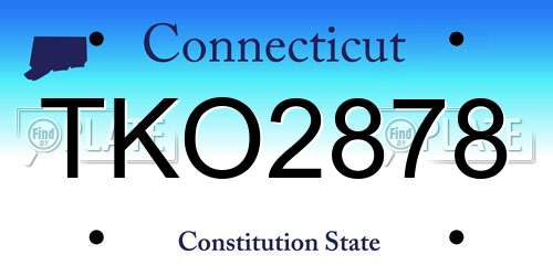TKO2878 Connecticut License Plate