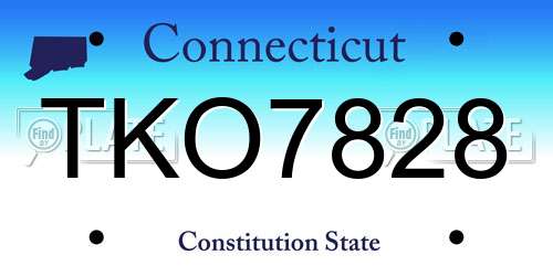 TKO7828 Connecticut License Plate