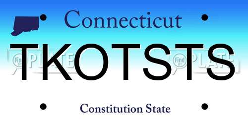 TKOTSTS Connecticut License Plate