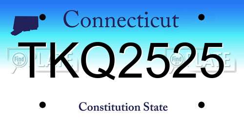 TKQ2525 Connecticut License Plate