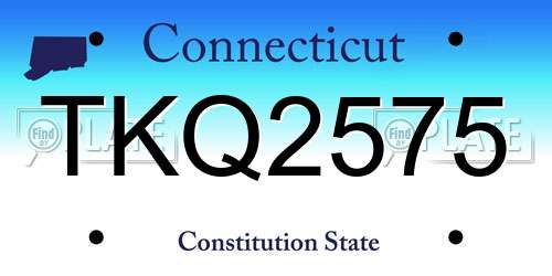 TKQ2575 Connecticut License Plate
