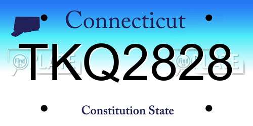 TKQ2828 Connecticut License Plate