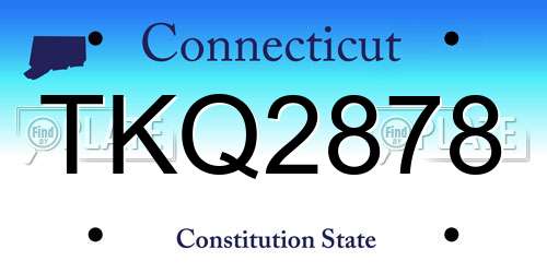 TKQ2878 Connecticut License Plate