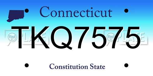 TKQ7575 Connecticut License Plate